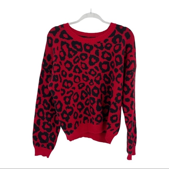 BCBGMaxazria Leopard Animal Print Sweater Size L - Picture 4 of 9
